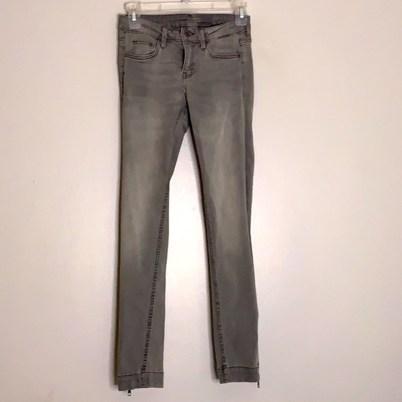H&M &Denim Skinny Low Waist Ankle 25 Grey Jean motto ankle zipper women’s - Picture 1 of 6